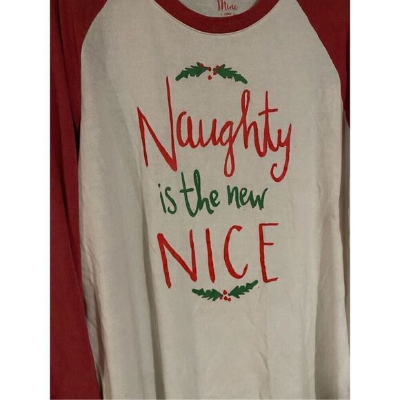 State Of Mine Naughty Is The New Nice Long Sleeve Top Size Large - Picture 4 of 5